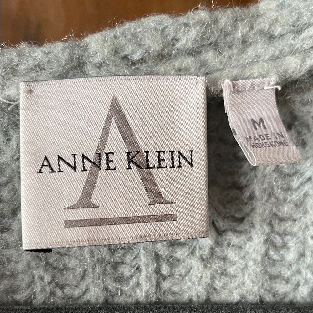 Anne Klein Soft Blue Ribbed Cardigan - Picture 2 of 4